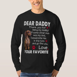 Dachshund Dog Dear Daddy Funny Dachshund Daddy Quo T-Shirt