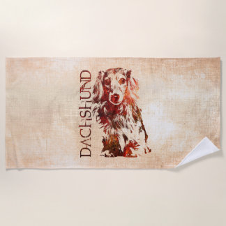 Dachshund dog - Doxie Beach Towel