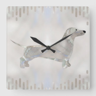 Dachshund dog - Doxie pearl silhouette Square Wall Clock