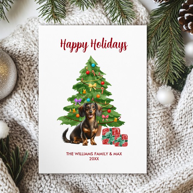 Dachshund Dog Family Christmas Holiday Card (Creator Uploaded)