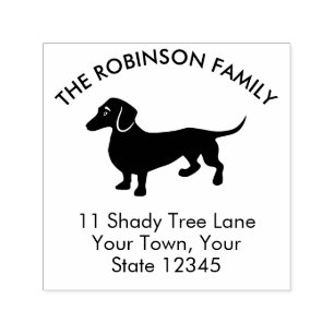 Dachshund Dog Family Home Address Self-inking Stamp