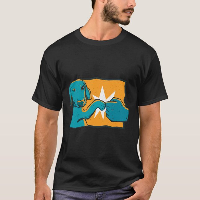Dachshund Dog Fist Bump T-Shirt (Front)
