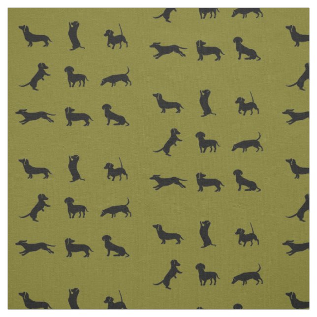 Dachshund Dog Fun Animal Art Fabric (Swatch)