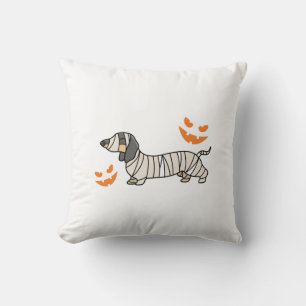 Dachshund Dog Halloween Candy Corn Full Moon Cushion