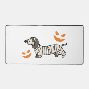 Dachshund Dog Halloween Candy Corn Full Moon Desk Mat
