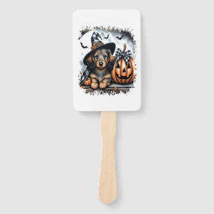 Dachshund Dog Halloween Hand Fan