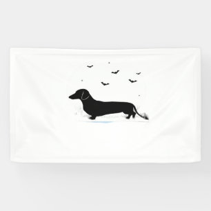 Dachshund Dog – Halloween Moon Silhouette Classic Banner