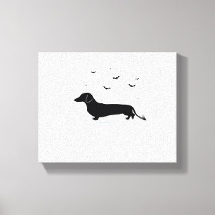 Dachshund Dog – Halloween Moon Silhouette Classic  Canvas Print