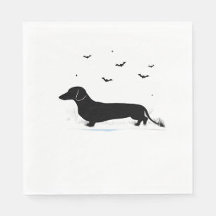 Dachshund Dog – Halloween Moon Silhouette Classic  Napkin