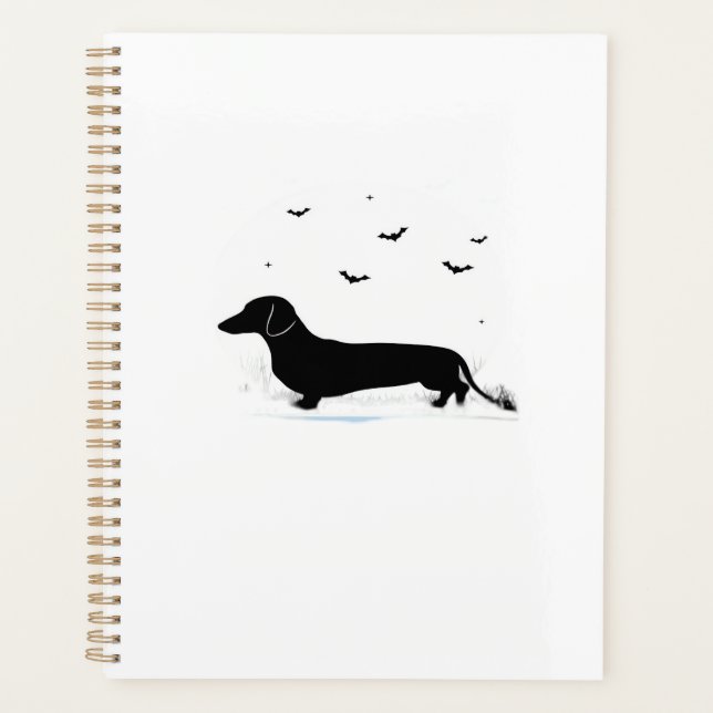 Dachshund Dog � Halloween Moon Silhouette Classic  Planner (Front)