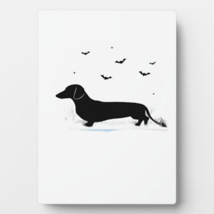 Dachshund Dog � Halloween Moon Silhouette Classic Plaque