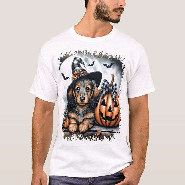 Dachshund Dog Halloween T-Shirt (Front)