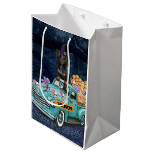 Dachshund Dog Halloween Truck Scary Night Medium Gift Bag