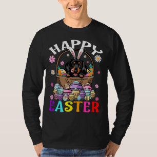 Dachshund Dog Happy Easter Bunny Eggs Easter 1 T-Shirt