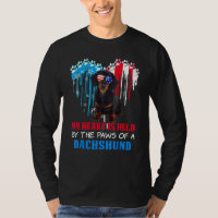 Dachshund Dog Heart 4th of July Dog USA Flag Men