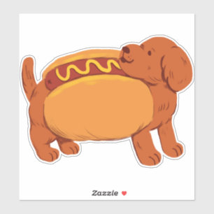 Dachshund Dog in hot dog costume Custom-Cut Vinyl 