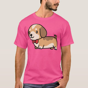 Dachshund Dog Kawaii Bow Tie Mum Dad Kids T-Shirt