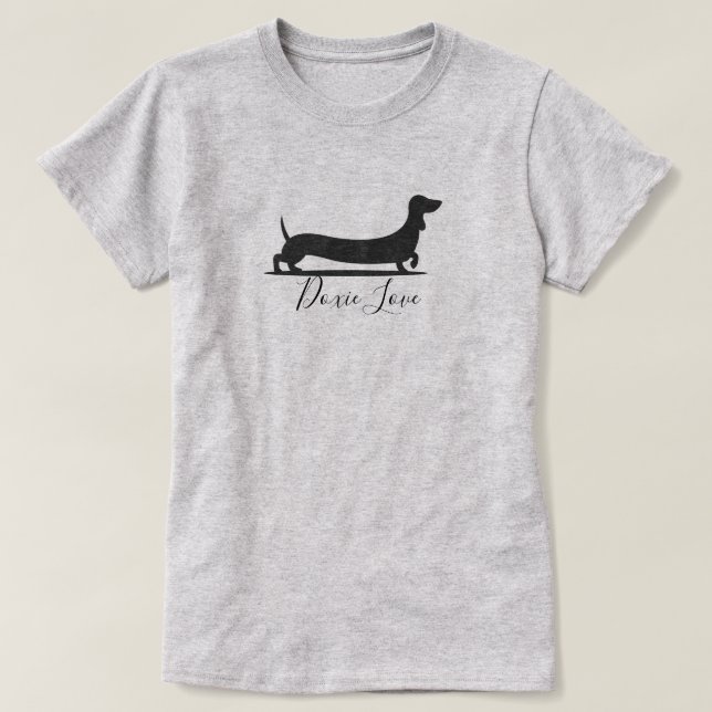 Dachshund Dog Love Basic T-Shirt (Design Front)