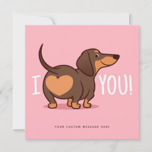 Dachshund Dog Love Custom Card