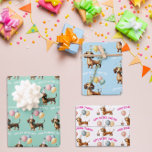 dachshund dog lover birthday celebration  wrapping paper sheet<br><div class="desc">Add a touch of charm to your gift-giving with this delightful dachshund-themed wrapping paper! Featuring adorable dachshunds in a playful design, this wrapping paper is perfect for any occasion—birthdays, anniversaries, weddings, or just because. Its versatile and whimsical design will bring a smile to anyone's face, making your gifts even more...</div>