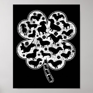 Dachshund Dog Lover Irish Shamrock Dachshund St Pa Poster