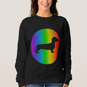 Dachshund Dog Lover Rainbow Silhouette Sweatshirt