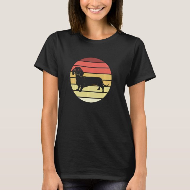 Dachshund Dog Lover Retro T-Shirt (Front)