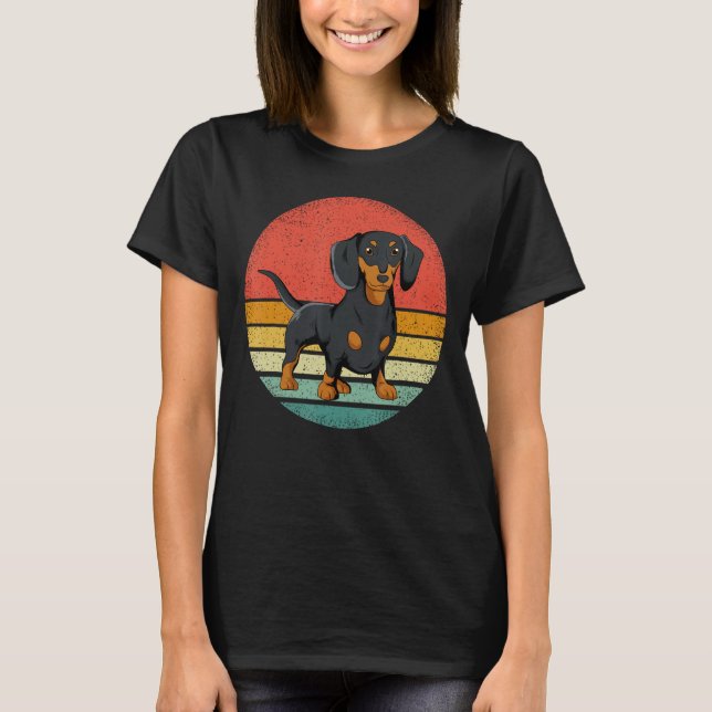 Dachshund Dog Lover Vintage Retro Weiner Dog Gift T-Shirt (Front)