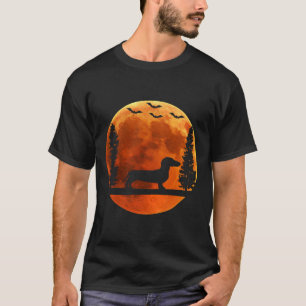 Dachshund Dog Lovers Moon Dachshund Halloween T-Shirt