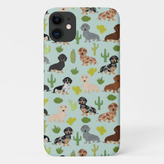 Dachshund dog mint cactus Case-Mate iPhone case
