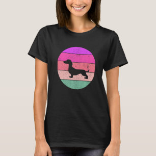 Dachshund Dog Mom Dad Retro Vintage Weiner Dog T-Shirt