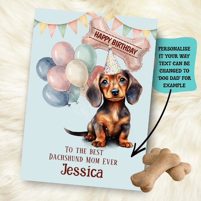 Dachshund Dog Mum/Dad Birthday  Card (Creator Uploaded)