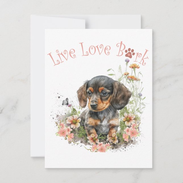Dachshund Dog Mum Floral Card (Front)