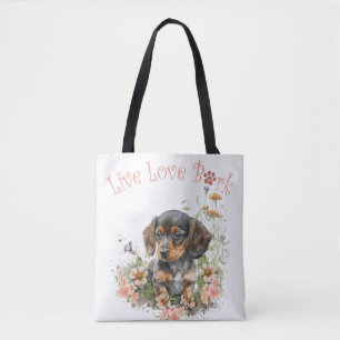 Dachshund Dog Mum Floral Tote Bag