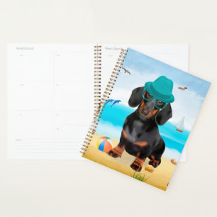 Dachshund Dog on Beach  Planner