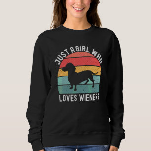 Dachshund Dog Owner Wiener Retro Vintage Dog Girl Sweatshirt