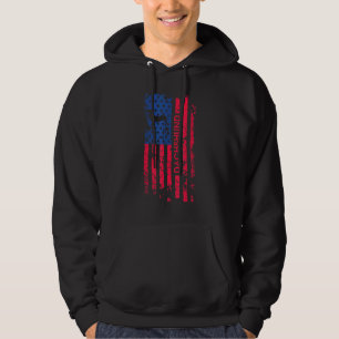 Dachshund Dog  Patriotic American Flag 4th Of July Hoodie