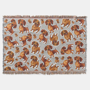 Dachshund Dog Pattern Fleece Blanket
