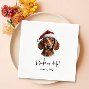 Dachshund Dog Personalised Drinks On Me Napkin