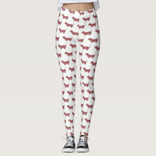 Dachshund Dog Polka Dot Pattern Leggings
