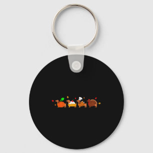 Dachshund Dog Pumpkin E Turkey Thanksgiving  Key Ring
