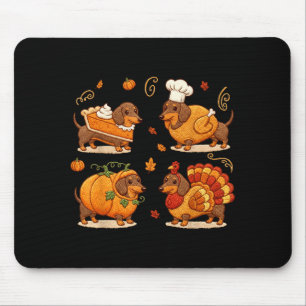 Dachshund Dog Pumpkin E Turkey Thanksgiving Men Wo Mouse Pad