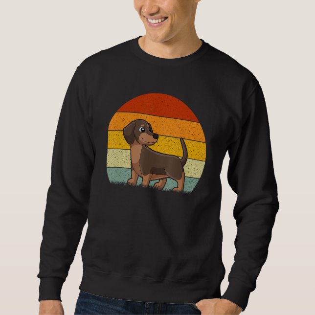 Dachshund Dog  Retro Style Vintage Sweatshirt (Front)