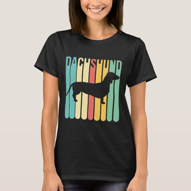 Dachshund Dog Retro T-Shirt (Front)