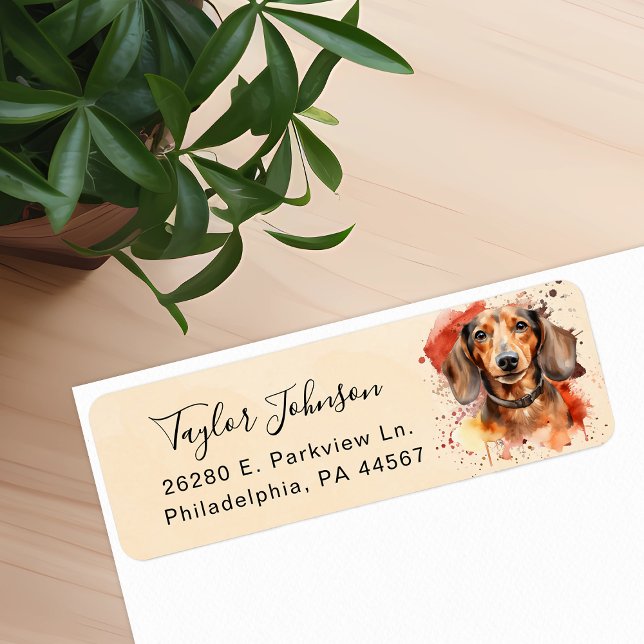 Dachshund Dog Return Address Label (Creator Uploaded)