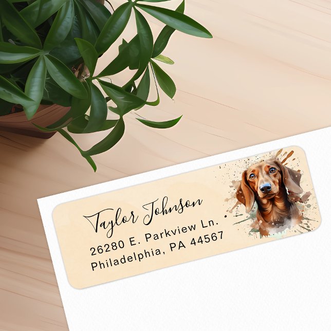 Dachshund Dog Return Address Label (Creator Uploaded)