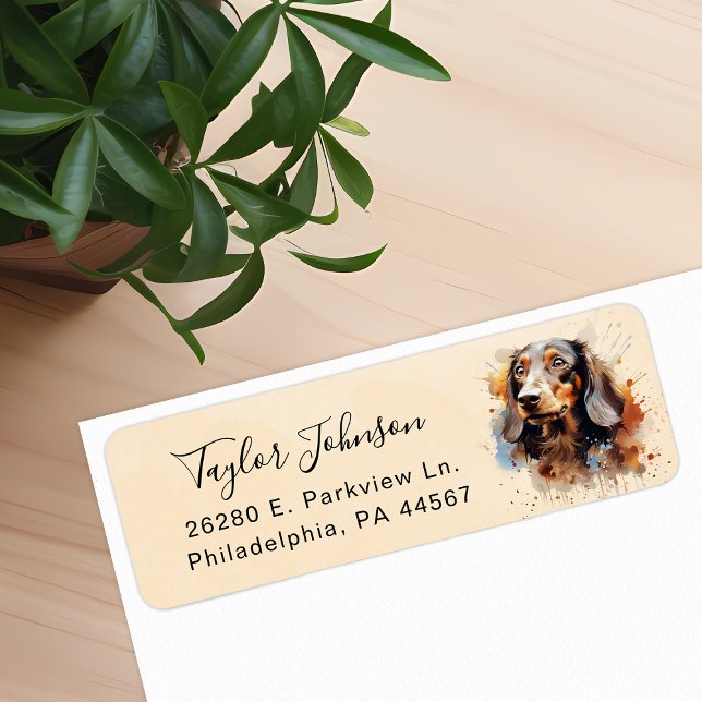 Dachshund Dog Return Address Label (Creator Uploaded)