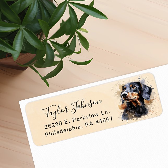 Dachshund Dog Return Address Label (Creator Uploaded)
