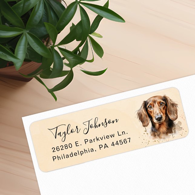 Dachshund Dog Return Address Label (Creator Uploaded)