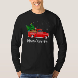 Dachshund Dog Riding Red Truck Christmas Decoratio T-Shirt